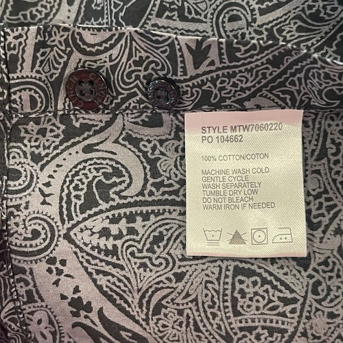 Cinch Boys Long Sleeve Button-up Western Shirt Black/Gray Paisley Size M (10) - Picture 8 of 8