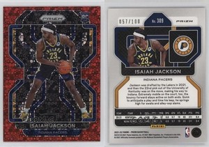 2021-22 Panini Prizm Fast Break Red Prizm /100 Isaiah Jackson #309 Rookie RC