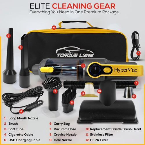 HyperVac 2-in-1 Corded & Cordless Car Vacuum + Blower | 18500Pa Suction, Flex... - Bild 2 von 7