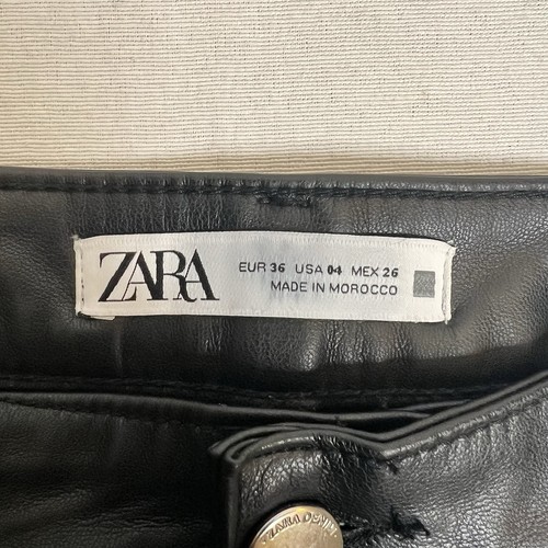 Zara Pants Black Faux Leather Straight Leg Women’s Size 4 NWOT - Picture 7 of 7