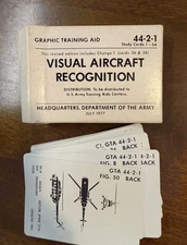 1977 US ARMY VISUAL AIRCRAFT RECOGNITION STUDY CARDS 44-2-1 GRAPHIC TRAINING AID