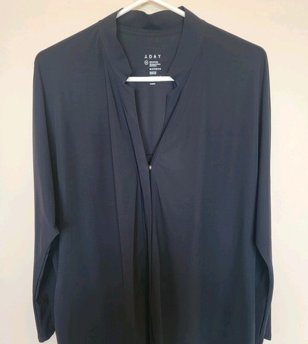 Aday Womens Something Borrowed Shirt Dress Snap Button Up Pockets Size XL - Imagen 2 de 8