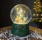Heaven Sends Lights Woodland Animals & Tree Christmas Musical Snow Globe NEW