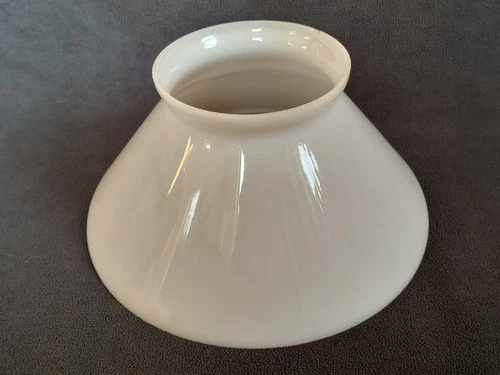 Victorian Slant White Milk Glass 11-5/8" Hanging Lamp Shade