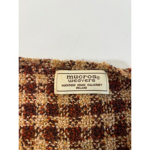 Mucros Weavers Irland kariert Strick vorne offen Poncho Wickel Cardigan kuschelig erdig - Bild 4 von 6