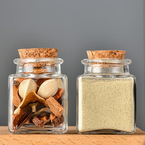 1/5Pcs Small Glass Jars with Cork Lids, Mini Bottles for DIY Crafts Storage