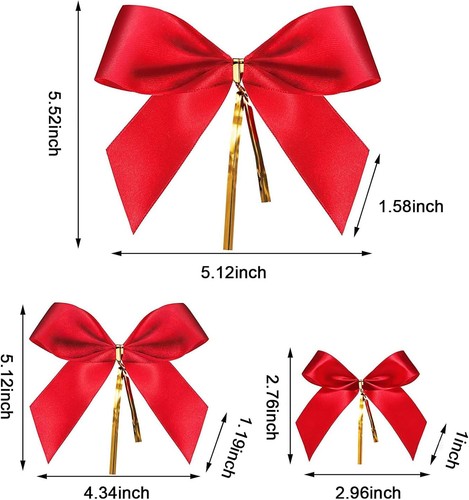 Rote Schleifen Weihnachtsschmuck Band Schleife für Weihnachtsbaum  - Bild 2 von 7