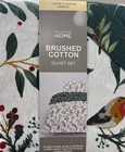 Robin Floral Brushed Cotton Reversible Duvet Cover Set Single Double King