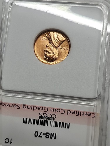 BRILLIANT 1963 D 1c GRADED MS70 RD Lincoln Penny Cent Coin CCGS #1295666 - Picture 6 of 13