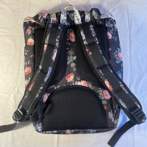 Herschel Floral Print Drawstring Backpack w/ Zippered Front Pocket - Picture 2 of 10