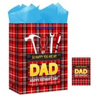  Fathers Day Gift Bag with Handle - 13" Large Father's Day Gift Bag with 
