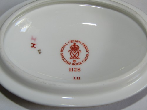 Paar ovale Schmucktöpfe Royal Crown Derby 1128 Imari-Muster sehr guter Zustand von 1989 - Bild 3 von 10