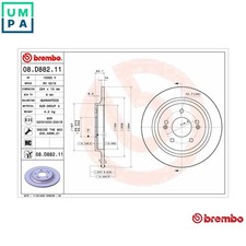 2x BRAKE DISC 08.D882.11 FOR HYUNDAI KIA G4FJ 1.6L D4FE 1.6L 4cyl KONA 1.6L 4cyl