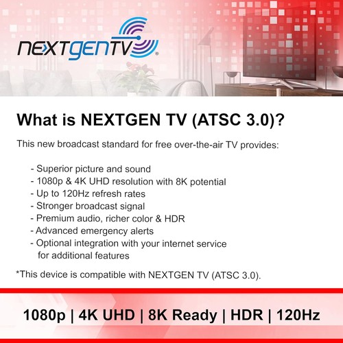 Amplificador de Antena TV Interiores GE Amplica Señal HD VHF UHF Bajo Ruido AC - Imagen 7 de 8