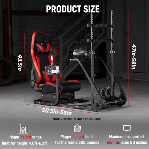 Dardoo Racing Sim Cockpit with Seat and Monitor Stand Fits Logitech G29 G920 - Picture 2 of 7
