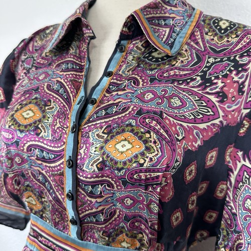 Top Eci New York Talla 14 Y2K Seda Satén Túnica Corbata Boho Indie Capricho - Imagen 7 de 14