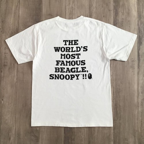 BAPE × Peanuts Snoopy Shark Hoodie T-Shirt White A Bathing Ape Size M - Picture 3 of 7