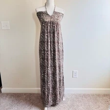 TOAST UK  size M Swirled Pattern Halter Neck Maxi Dress