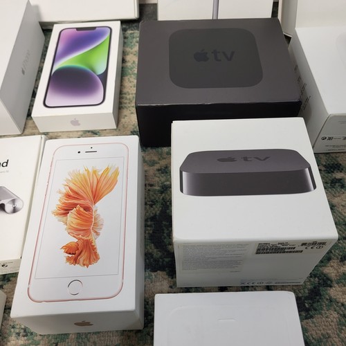 Lot de 16 boîtes vides Apple téléphone, clavier, Apple TV, Mac Mini, boîte souris - Photo 9/18