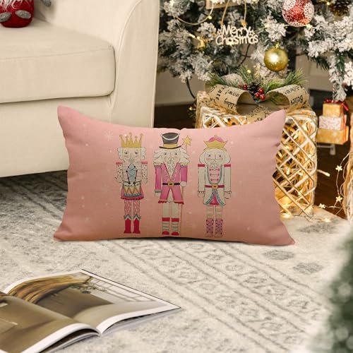 Merry Christmas Nutcracker Lumbar Decorative Throw Pillow Cover 12 x 20 Inch  - Picture 6 of 7