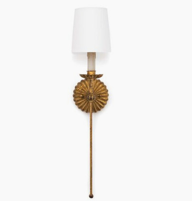 Regina Andrew Clove Single Wall Sconce, Antiqued Gold Leaf NEW