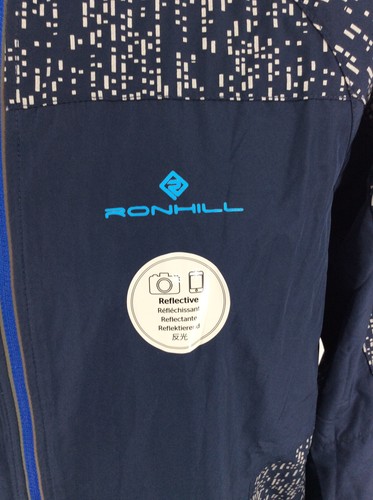 RONHILL LIFE NIGHT RUNNER JACKET MENS RUNNING REFLECTIVE BLUE RRP £80 AD - Picture 8 of 8