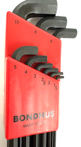 BONDHUS 22PC SAE/METRIC HEX KEY SET STUBBY W/ BALL ENDS #20599 - NEW - Picture 4 of 7