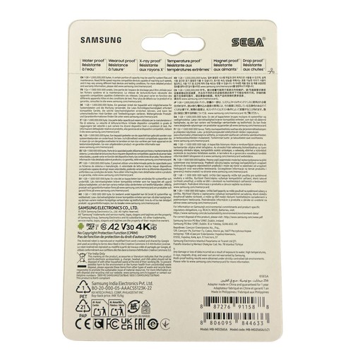 New ~ Samsung PRO Plus Sonic The Hedgehog 256GB microSDXC + Adapter - 256GB - Picture 2 of 2