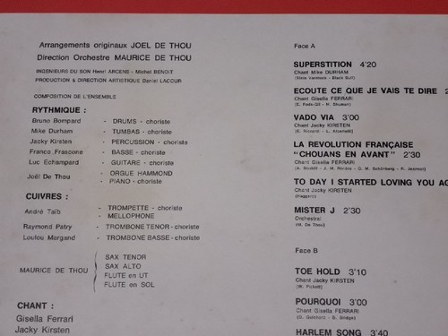 LP vinyle 33 T - Maurice De Thou Et Son Orchestre superstition 300 001 #0339 - Imagen 3 de 6