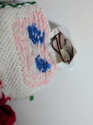 Vintage Hand Knitted Santa Claus & Snowman Christmas Stockings w/Light & Music - Picture 18 of 21