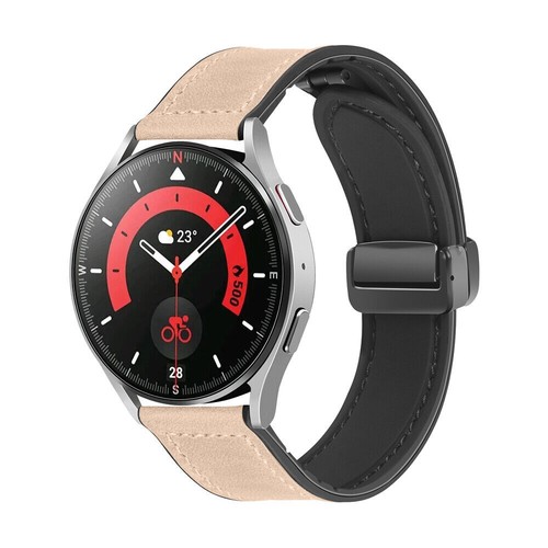 Soft Leather + Silicone Band for Samsung Galaxy Watch 6 5 Pro 4 Active2 40/44mm - Picture 25 of 31