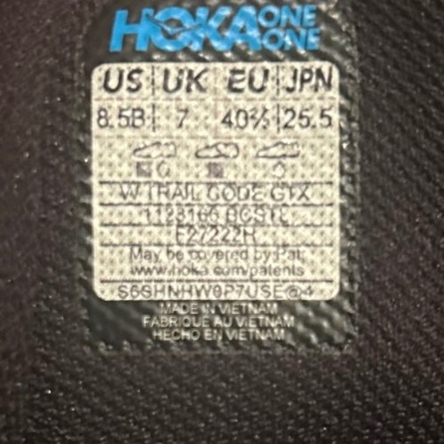 Botas de senderismo impermeables Hoka One Trail Code GTX para mujer 8,5B púrpura verde Vibram - Imagen 7 de 8