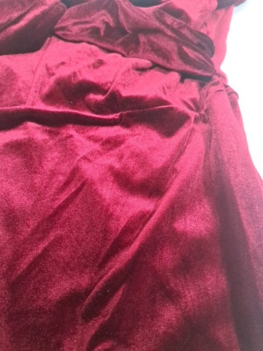 Vestido Bardot PRETTY KITTY FASHION Claret Vino Rojo Terciopelo Manga Casquillo 14 - Imagen 12 de 18