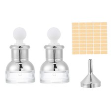 0.7 oz Clear Eye Dropper Bottle for Essential Oils, Short Round Caps, Silver
