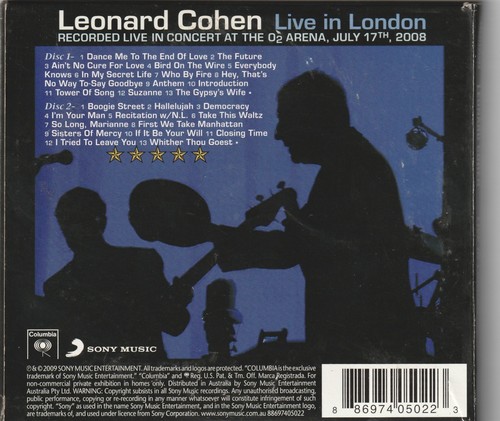 Leonard Cohen – Live In London - 2 CDS digipak - Picture 2 of 2