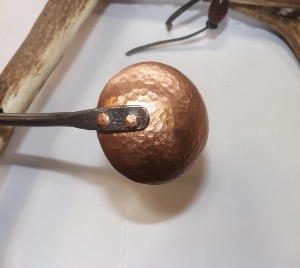 Cucharón de café de cobre forjado a mano de 7"" Foto 4 de 4