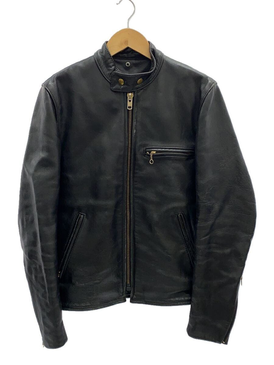 VANSON RIDER JACKET SINGLE 36 COW LEATHER Black SOLID Used