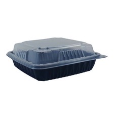 Darling Foodservice Black/Clear 1-Comp. 9" x 9" Container - 150 / CS