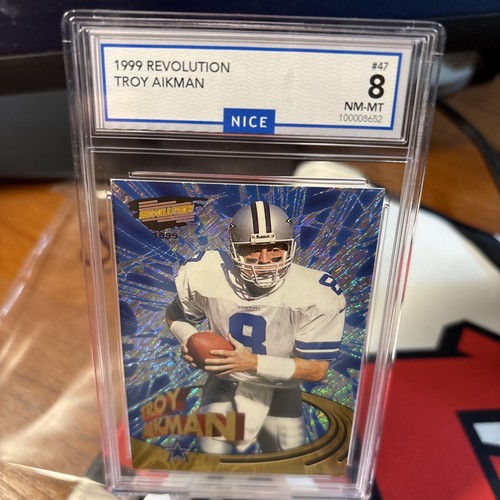 Troy Aikman 1999 Pacific Revolution NM-MT 8 - Picture 2 of 3