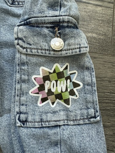 The PowerPuff Girls Justice Easy Fit Jeans Girls Size 10 Acid Washed Mom Cargo - Picture 7 of 11