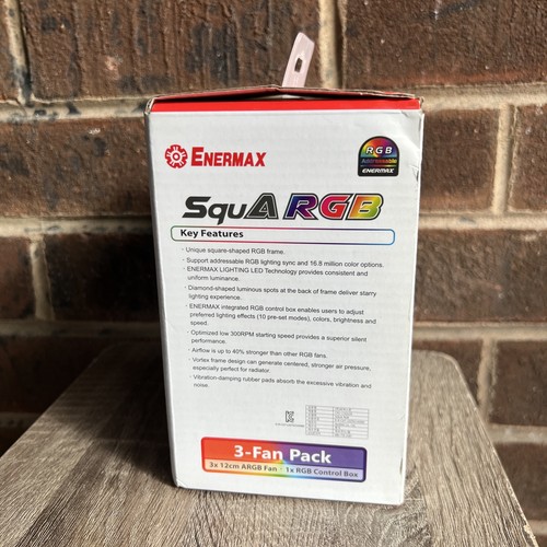 Enermax SquA RGB White Ventilatore 12 cm 1500 Giri/min 23 dB UCSQARGB12P-W-BP3 - Picture 2 of 3