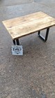 Coffee Table Solid Wood  Scaffold Boards metal legs 36 x 18" 