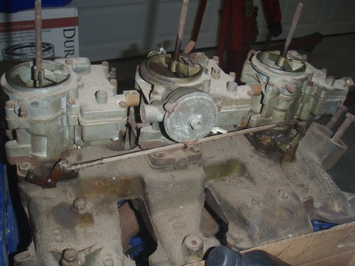 OLDS 1957 1958 PONTIAC J2 Tri Power intake manifold factory 2 jet Rochester - Bild 2 von 10