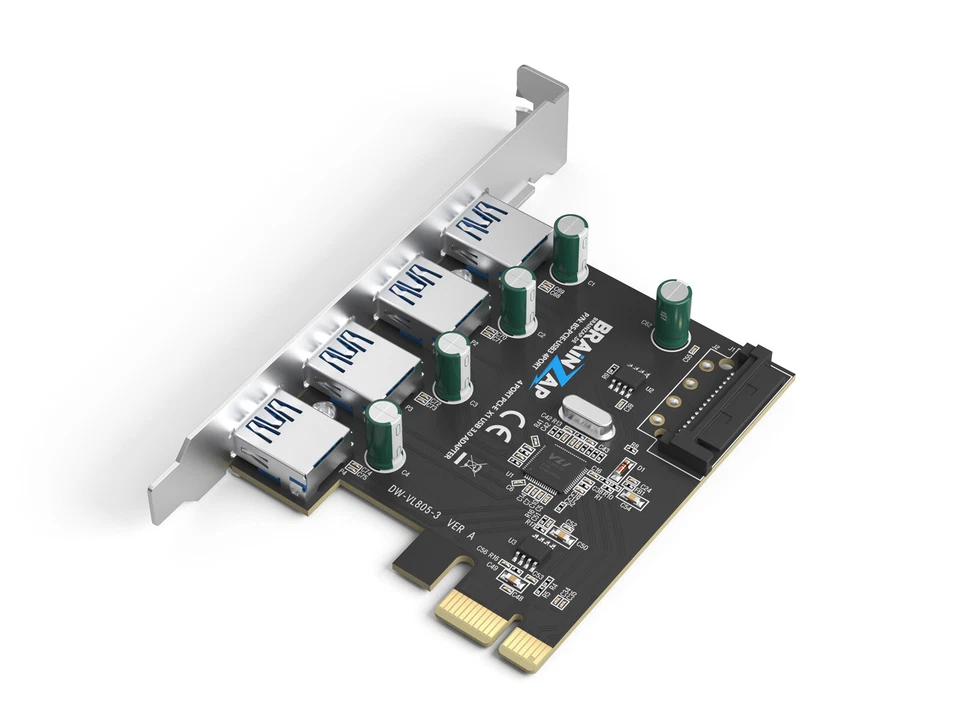 Scheda adattatore 4 porte USB 3.0 / 3.2 PCI-E PCI-Express x1 scheda di espansione PCIe  - Immagine 4 di 4