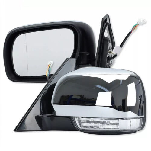 Left Side Door Mirror W/Light Chrome For Mitsubishi Pajero Montero 2006-2021 - Picture 3 of 16