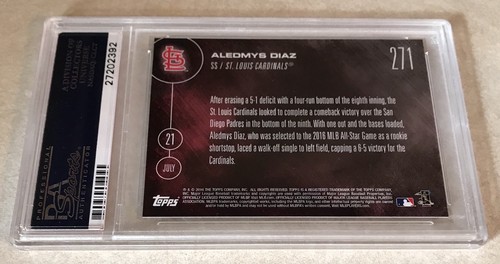 2016 TOPPS NOW #271 ALEDMYS DIAZ PSA GRADED 10 GEM MINT - WALK-OFF SINGLE - Picture 2 of 2