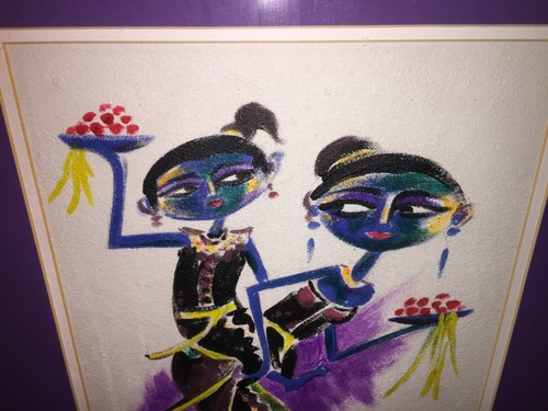 African Theme Style Art Woman Print Purple - Picture 9 of 12