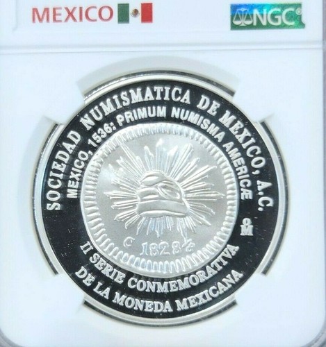 2002 MEXICO SILVER 1828 OCCIDENTE 1/8 REAL NGC PF 69 ULTRA CAMEO EXTREMELY RARE - Picture 3 of 4
