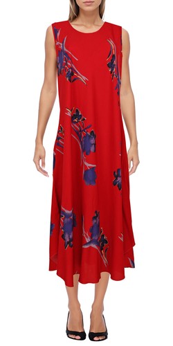 Damen ärmelloses Sommerkleid, Schirmschnitt Einheitsgröße Blumenmuster Kleid - Bild 6 von 15