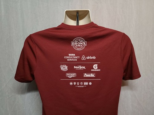 2014 NYRR New York Road Runners Bronx 10 Mile Run Mens Medium Burgundy Jersey - Picture 8 of 10